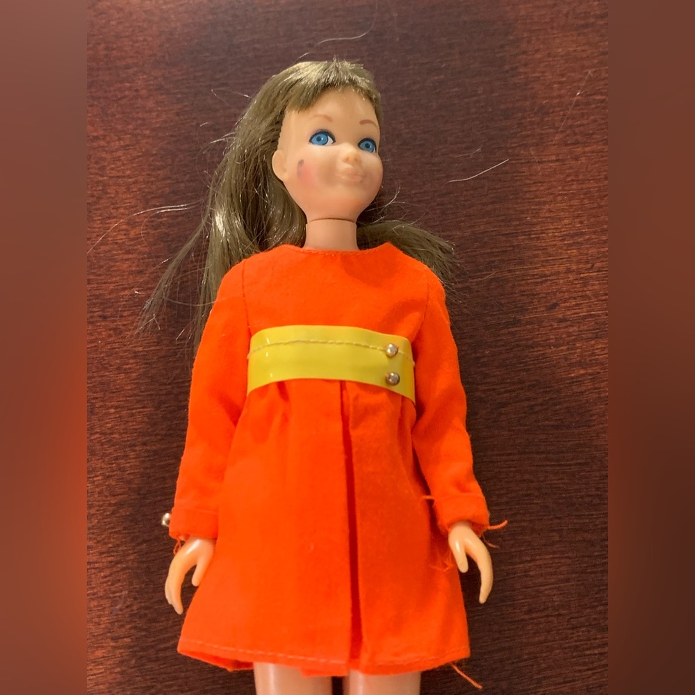 1963 Mattel Barbie Skipper Red Hair Straight Leg Doll Original Red Swim Suit - Picture 10 of 16